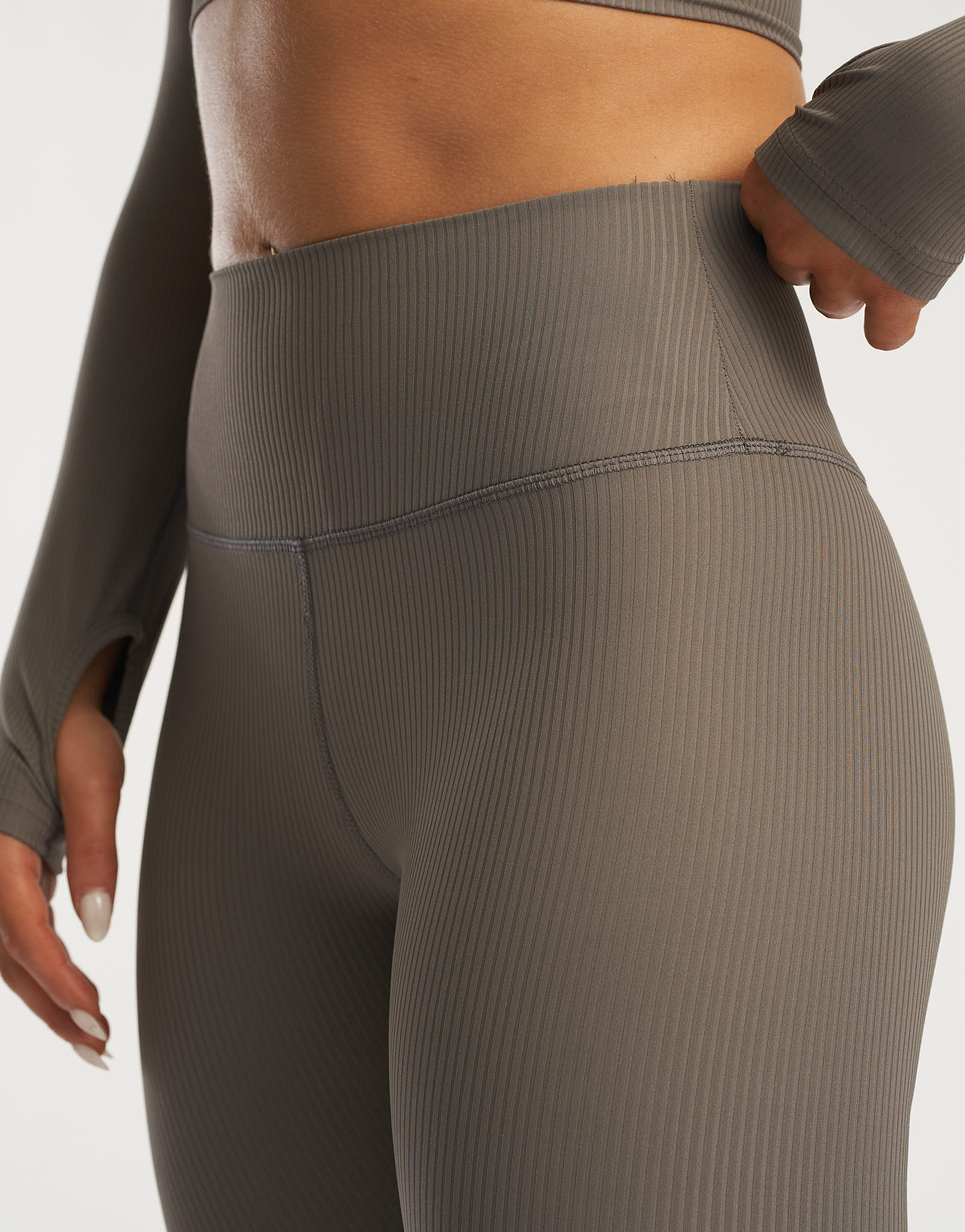 Rise Leggings - Brown Grey