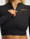 Rise Zip-Up Long Sleeve - Black Sprint Orange