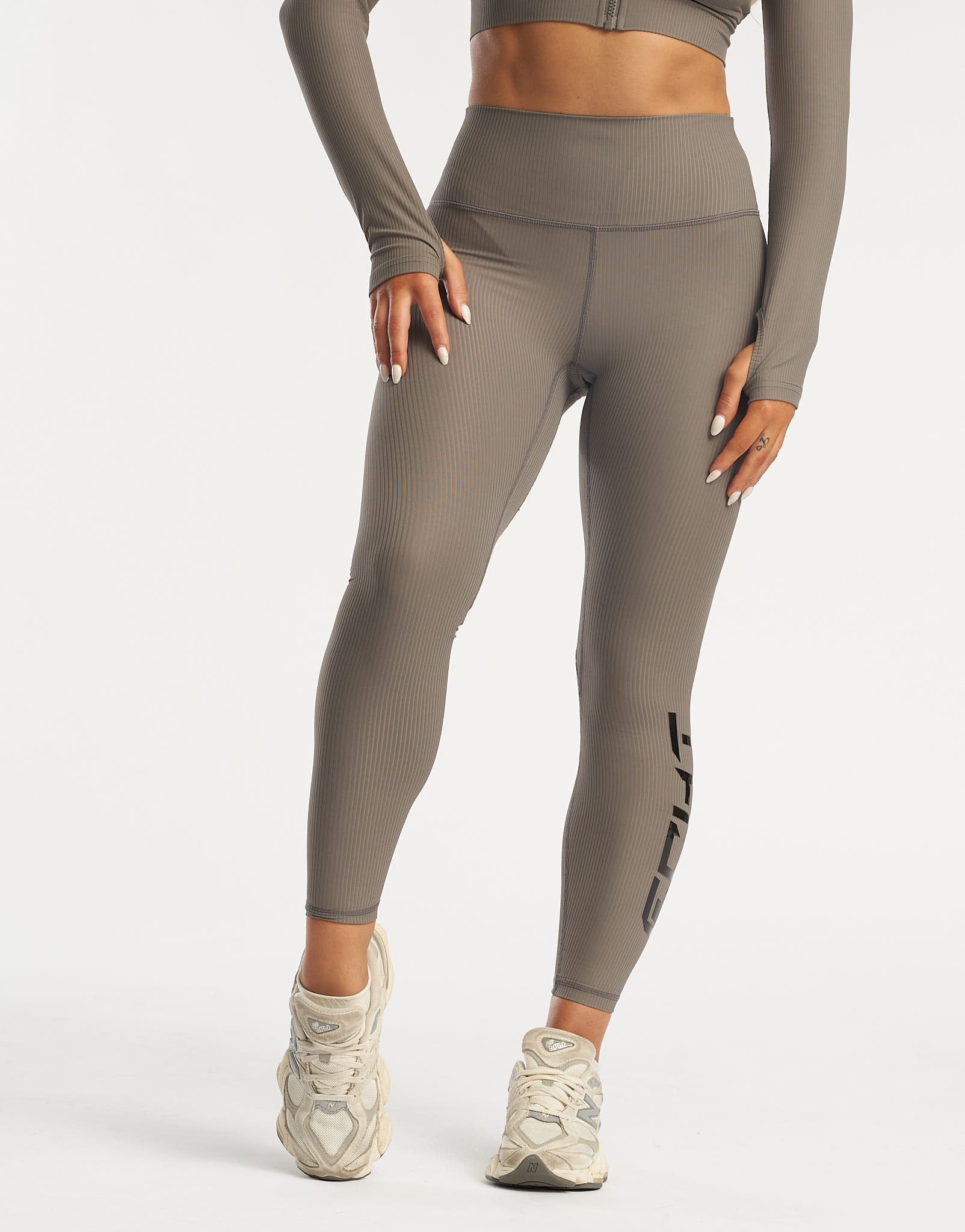 Rise Leggings - Brown Grey