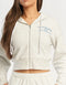 MLBRN Cropped Zip-Up Hoodie - Heather Grey