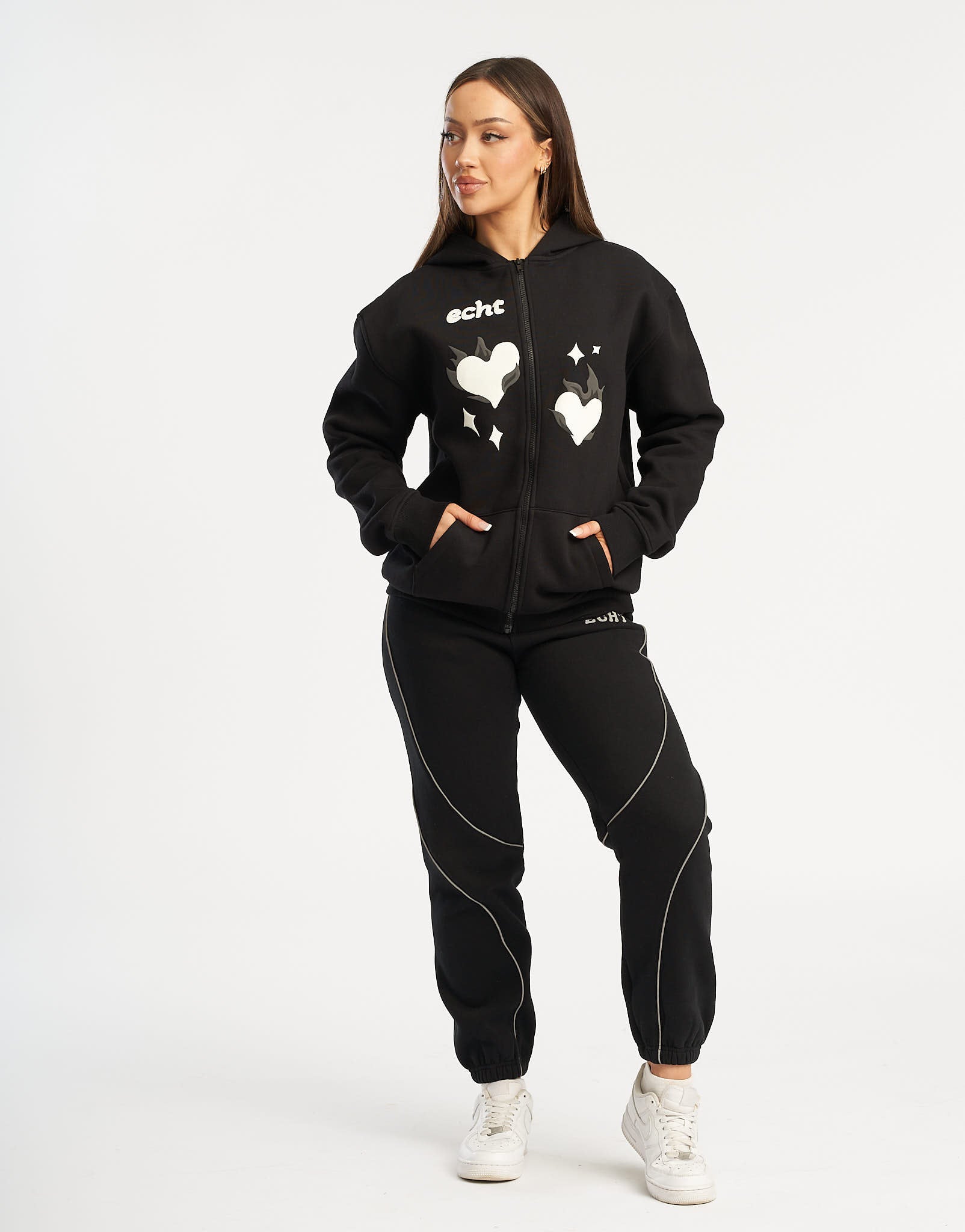 Love Zip-Up Hoodie (Unisex) - Black