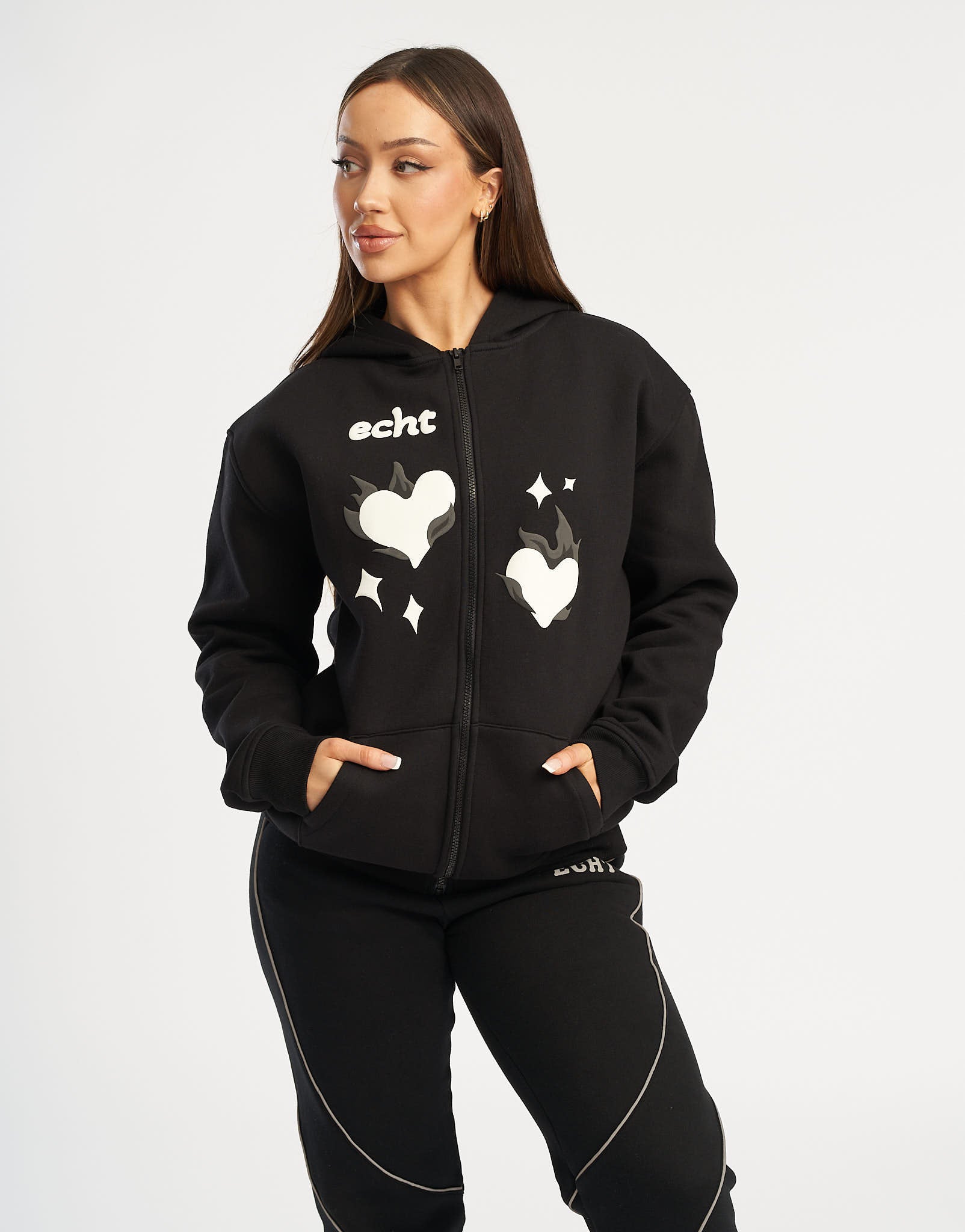 Love Zip-Up Hoodie (Unisex) - Black