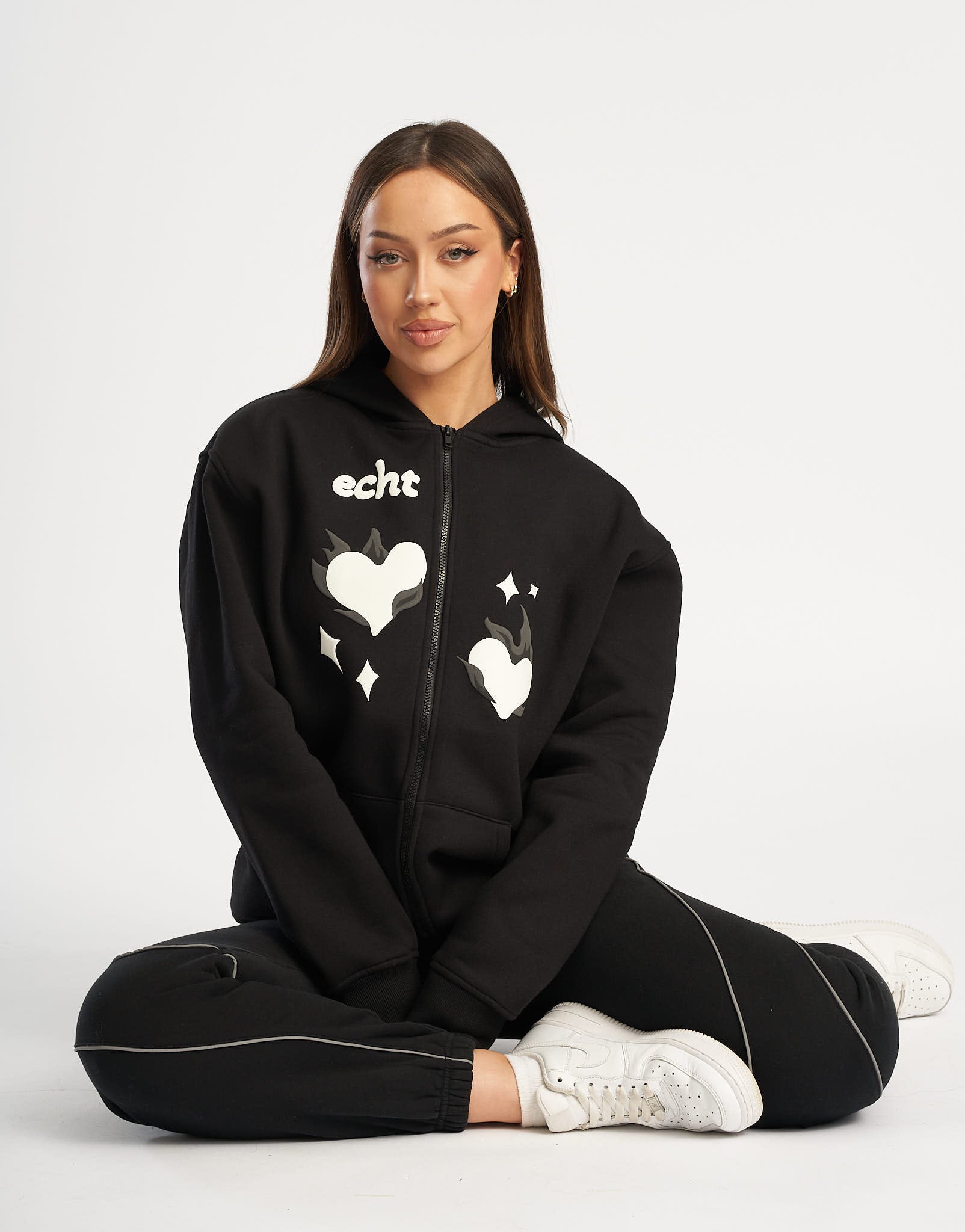 Love Zip-Up Hoodie (Unisex) - Black