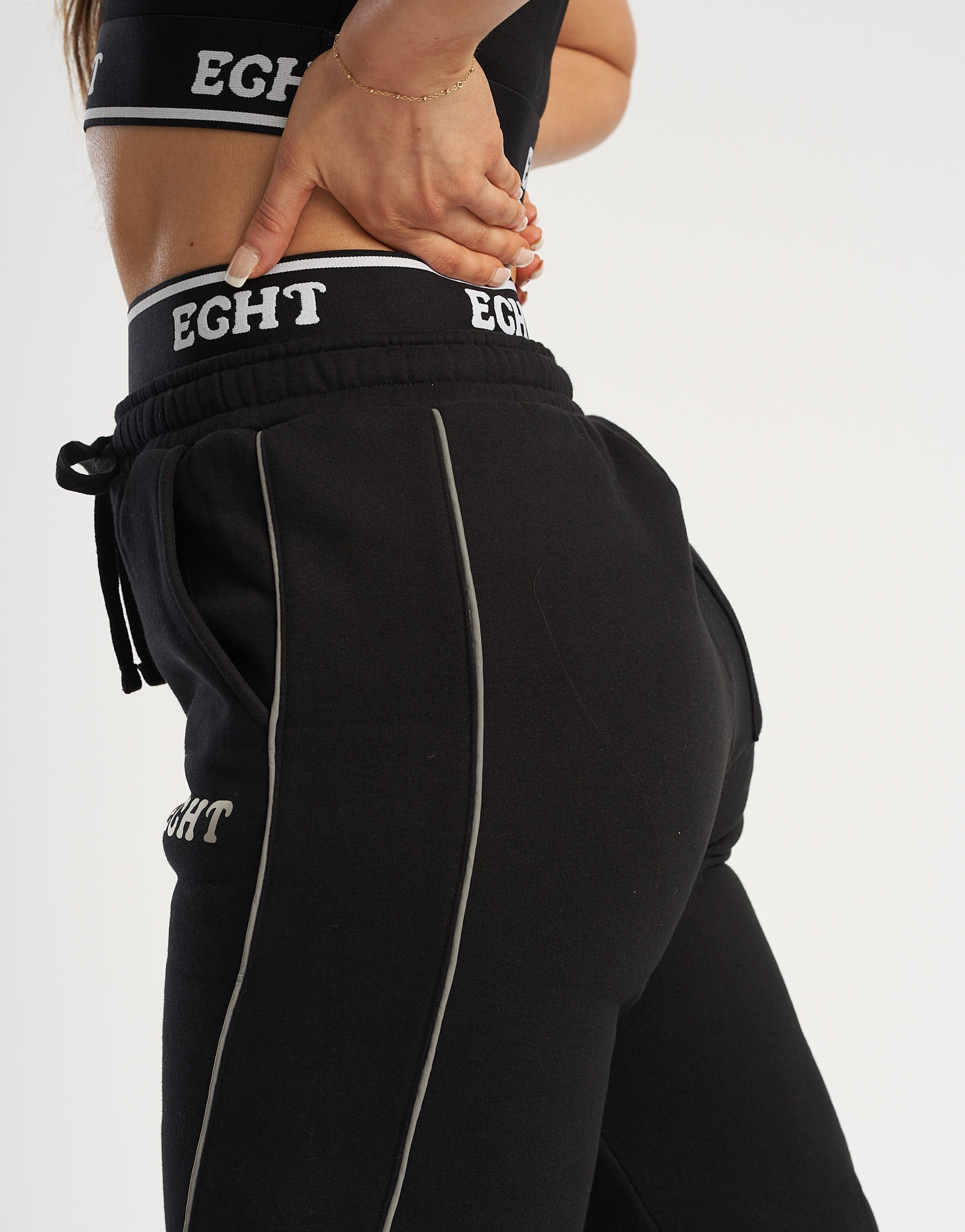 Bubble Banded Jogger Sweatpants - Black/Silver