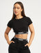 Bubble Banded Top - Black