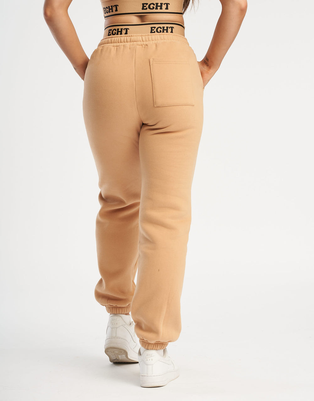 Bubble Banded Jogger Sweatpants - Tan