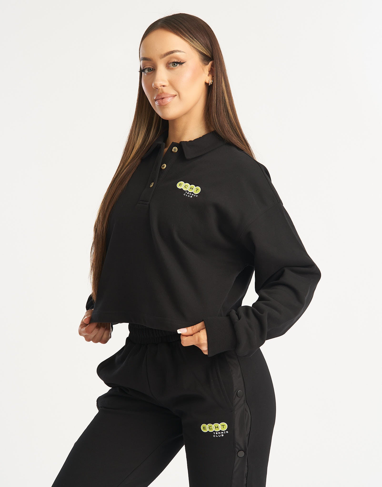 Tennis Polo Pullover - Black