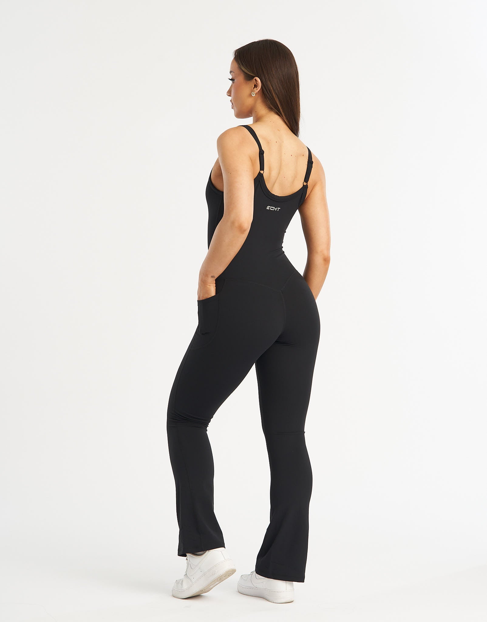 Core Pocket Unitard Flare - Black