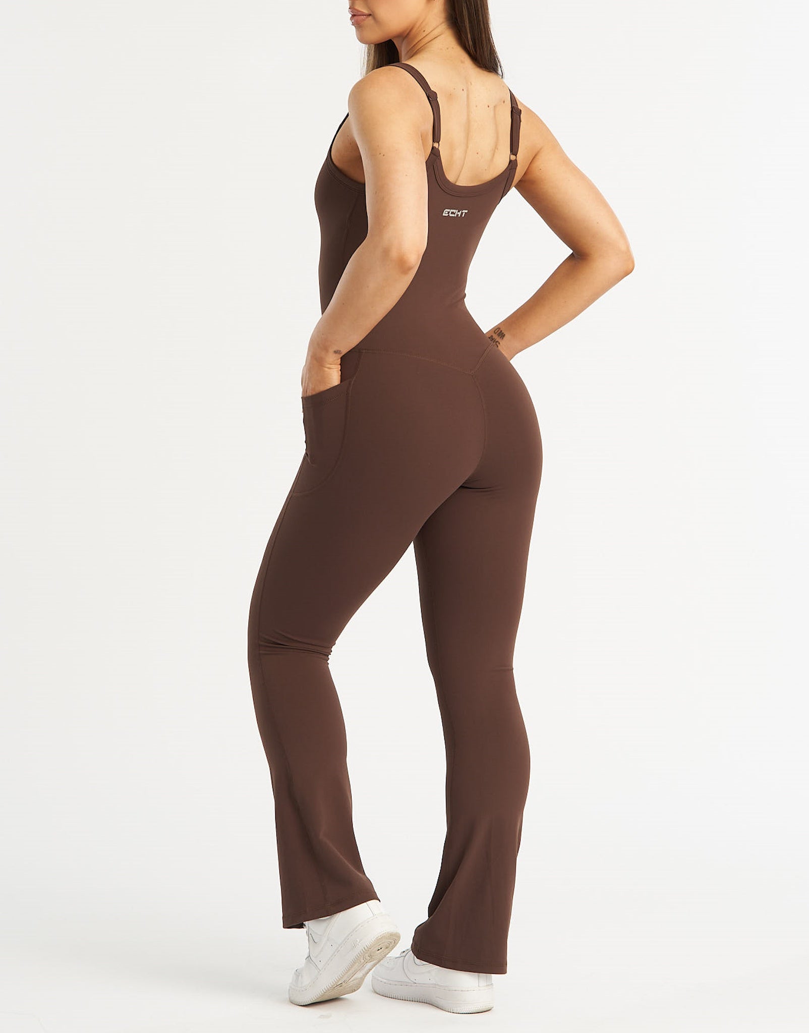 Core Pocket Unitard Flare - Fudge Brown