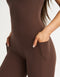 Core Pocket Unitard Flare - Fudge Brown