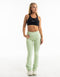 Fold Over Flare Leggings - Sage Green