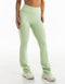 Fold Over Flare Leggings - Sage Green