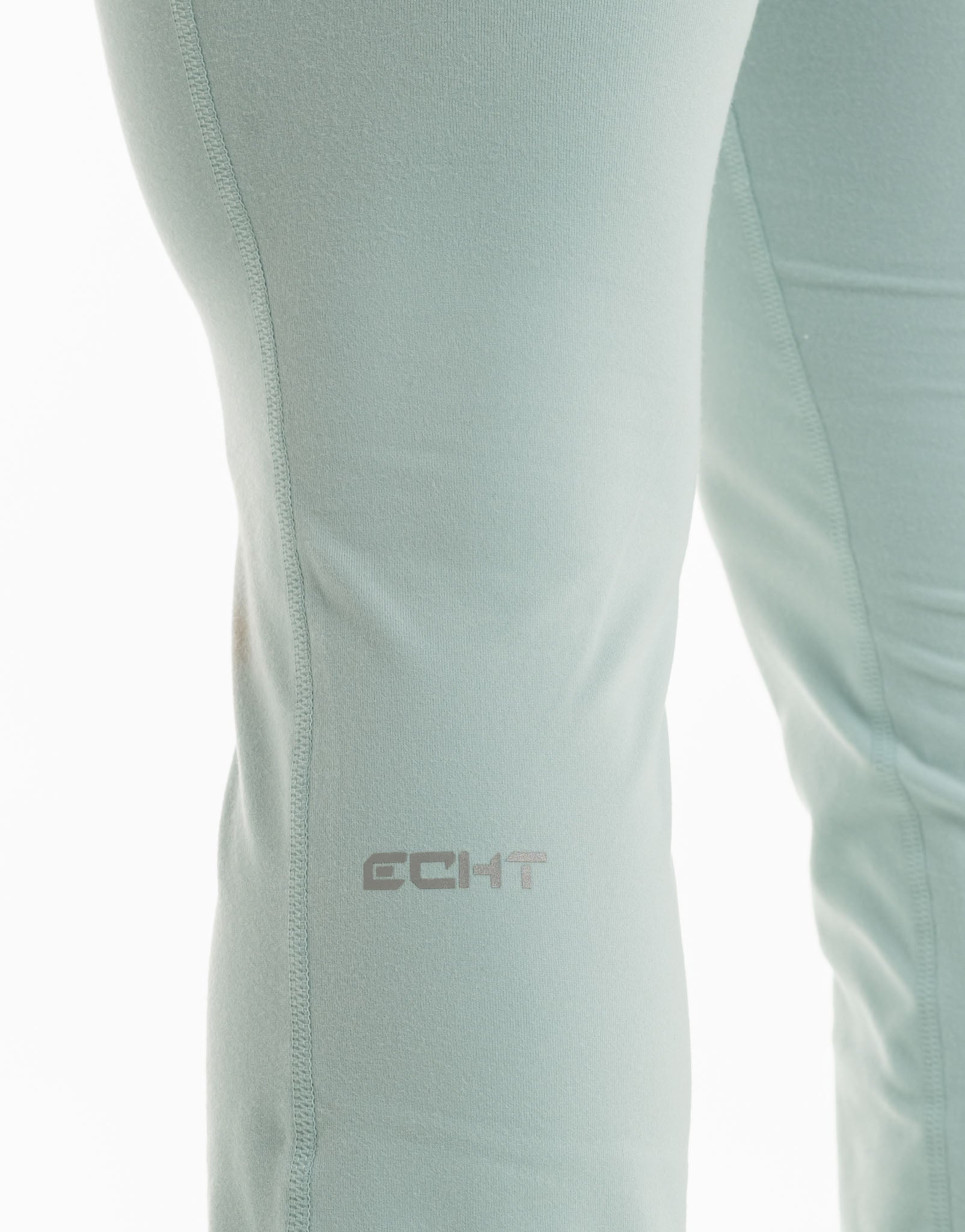 Fold Over Flare Leggings - Light Blue