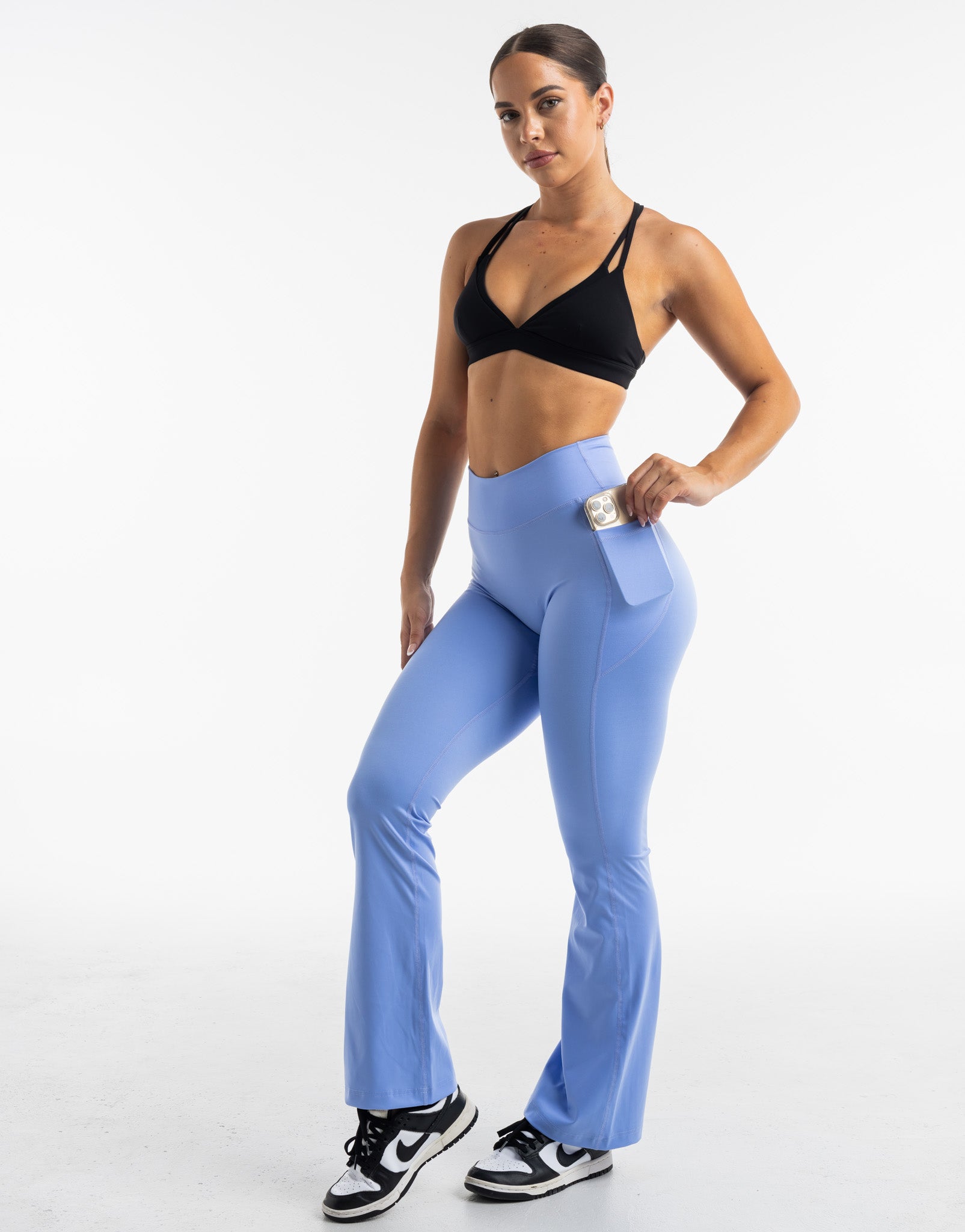 Flare Pocket Leggings - Hydrangea Blue