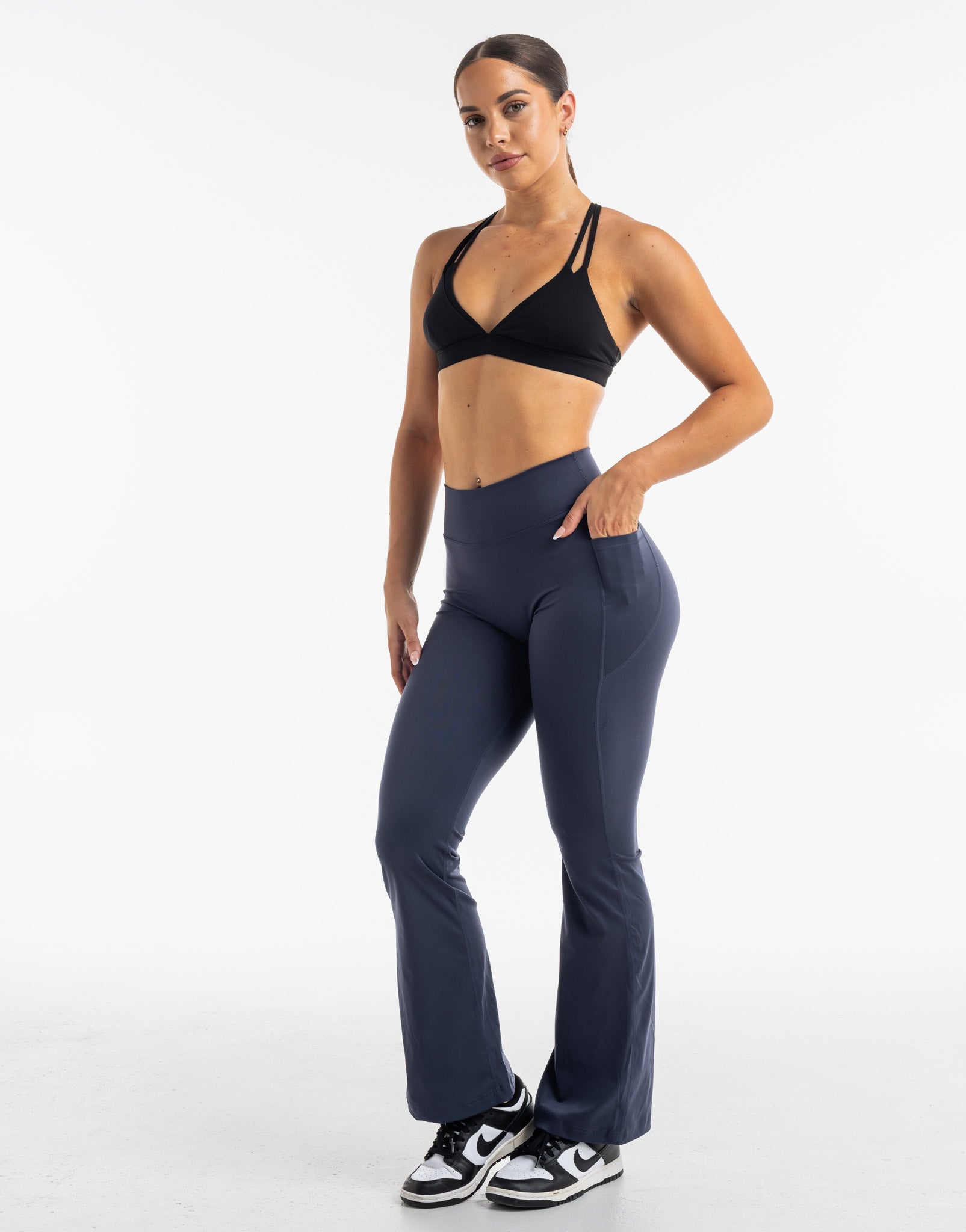 Flare Pocket Leggings - Smoke Grey