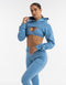 Cropped High Cut Hoodie - Process Blue