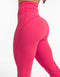 Flare Ribbed Leggings - Bright Pink