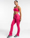 Fold Over Flare Leggings - Bright Pink