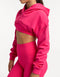 Cropped High Cut Hoodie - Bright Pink