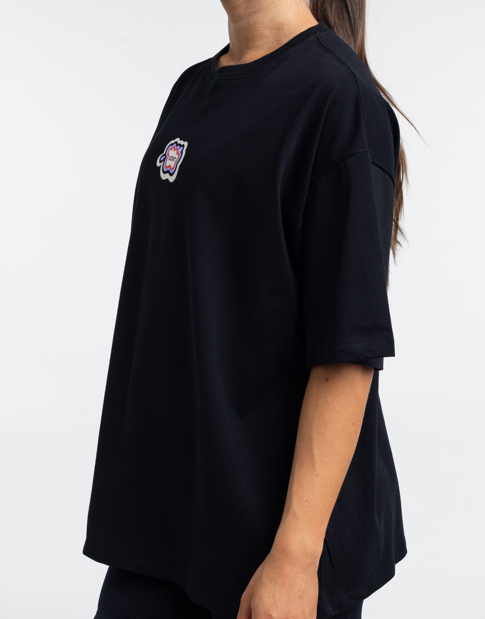 Colour Wave Oversize Tee - Black