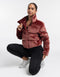 Velour Puffer Jacket - Brown