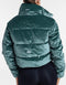 Velour Puffer Jacket - Emerald Green