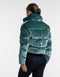 Velour Puffer Jacket - Emerald Green