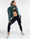 Velour Puffer Jacket - Emerald Green