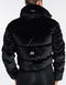 Velour Puffer Jacket - Black