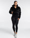 Velour Puffer Jacket - Black