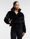 Velour Puffer Jacket - Black