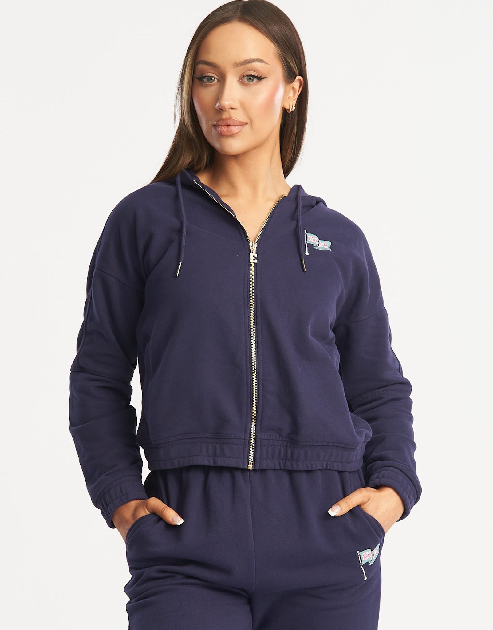 Flag Zip-Up Jacket - Eclipse Blue