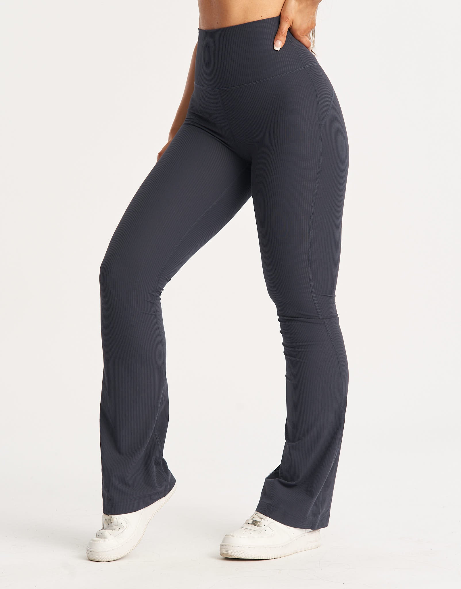 Flare Ribbed Leggings - Midnight Blue