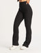 Flare Ribbed Leggings - Black