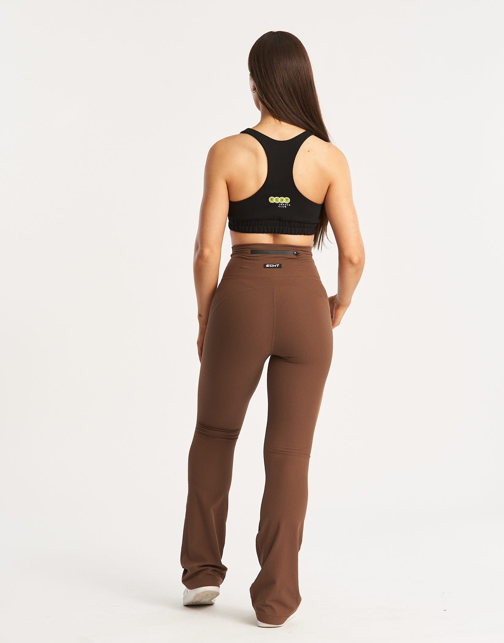 Flare Ribbed Leggings - Chestnut Brown