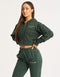 MLBRN Cropped Zip-Up Hoodie - Green