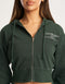 MLBRN Cropped Zip-Up Hoodie - Green