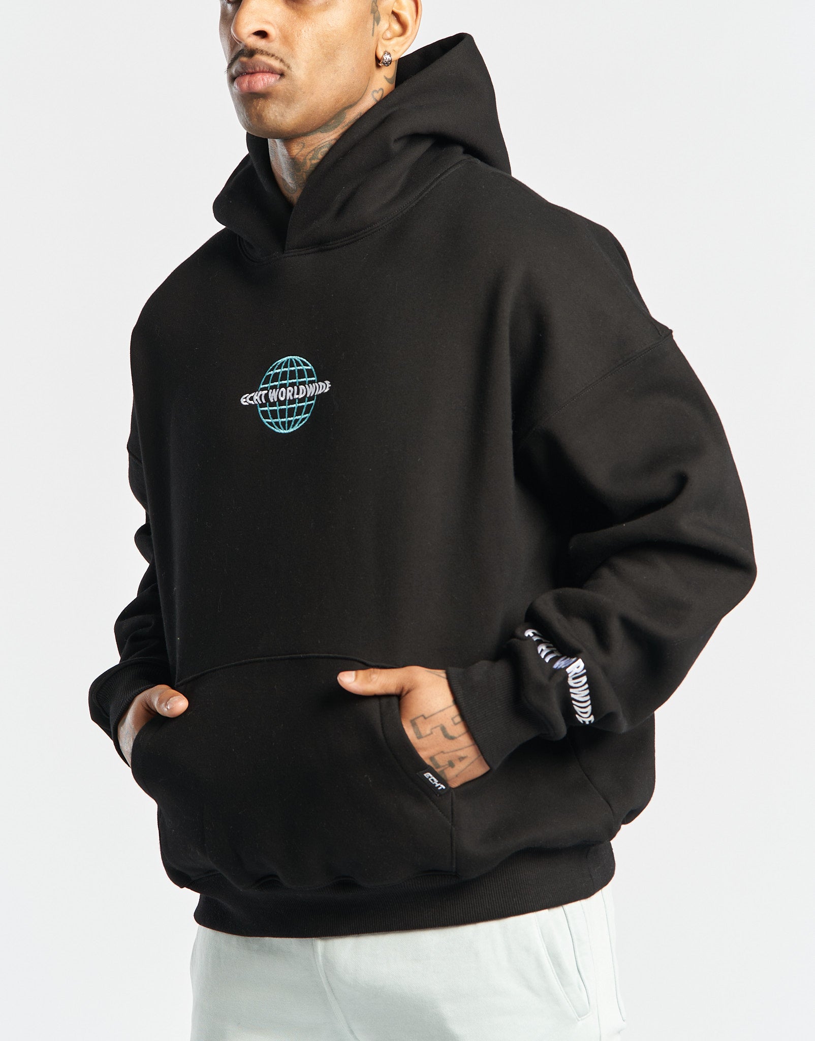 Worldwide Hoodie - Black/Blue