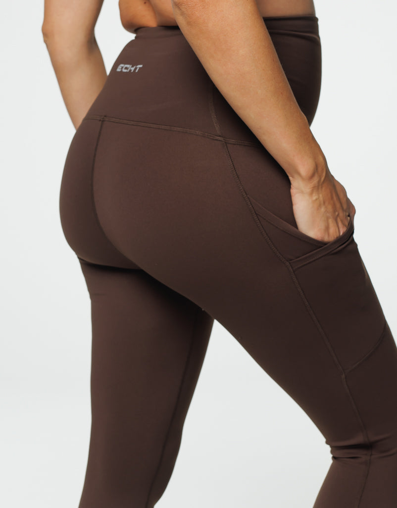 Maternity Pocket Leggings - Fudge Brown