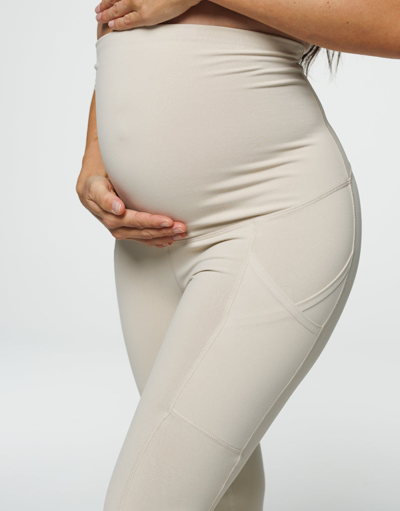 Maternity Pocket Leggings - Oatmeal