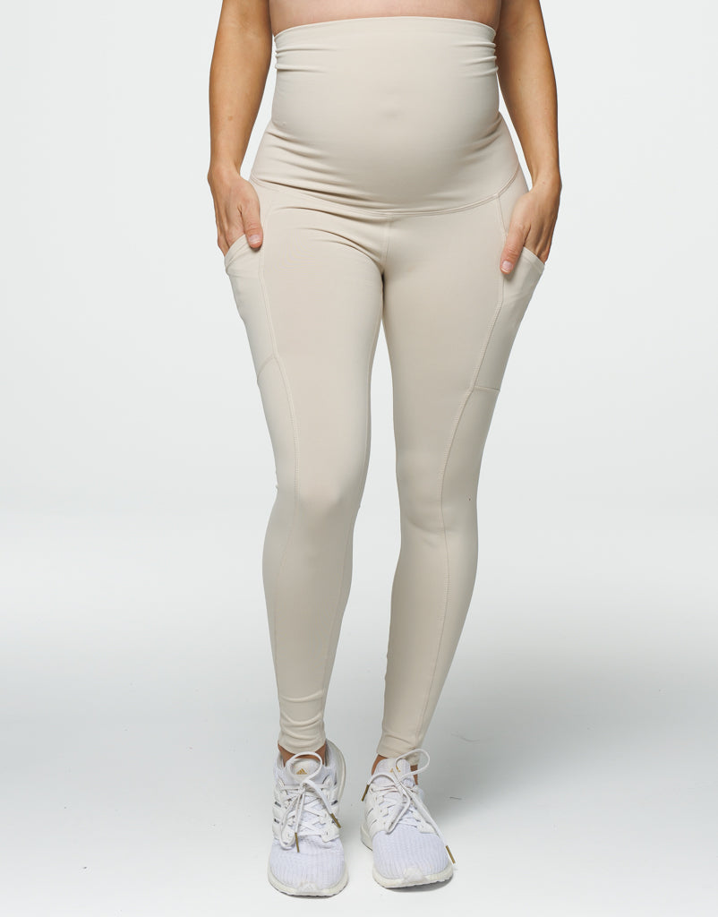 Maternity Pocket Leggings - Oatmeal