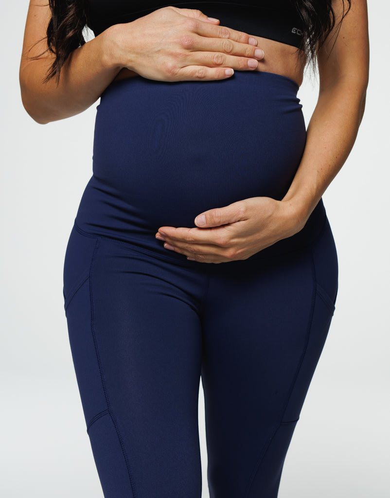 Maternity Pocket Leggings - Navy Blue