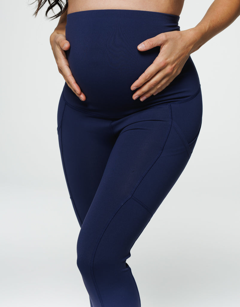 Maternity Pocket Leggings - Navy Blue