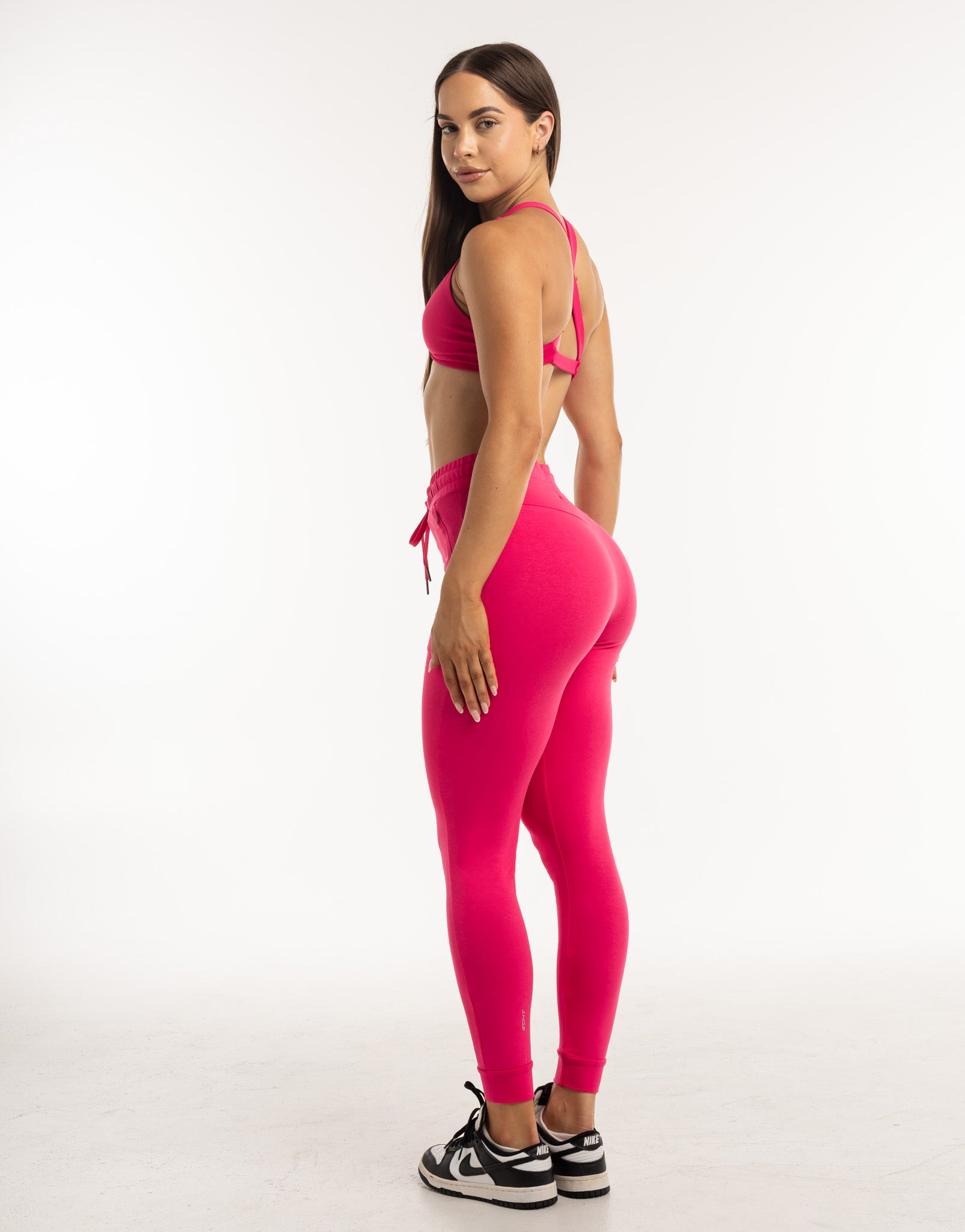 Ladies Tapered Joggers V2 - Bright Pink