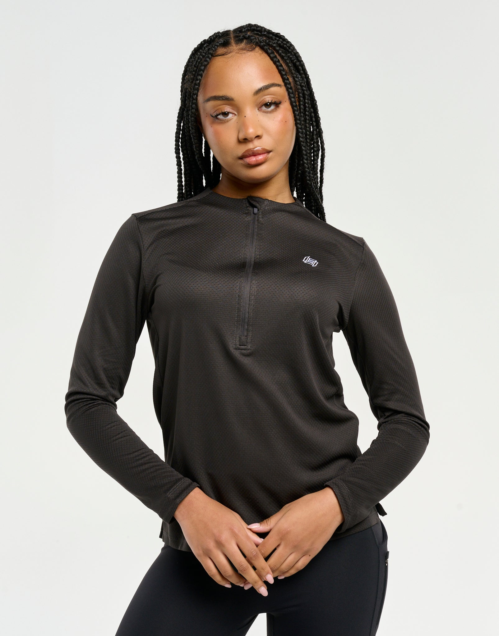 Velocity Quarter Zip Running Top - Black