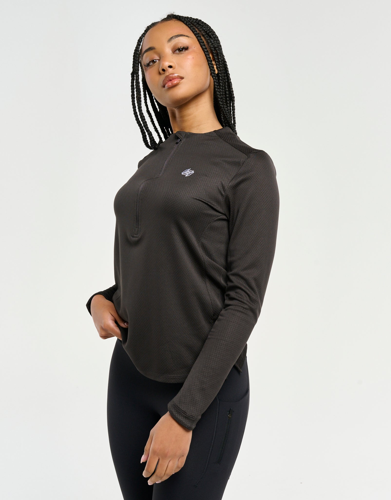 Velocity Quarter Zip Running Top - Black