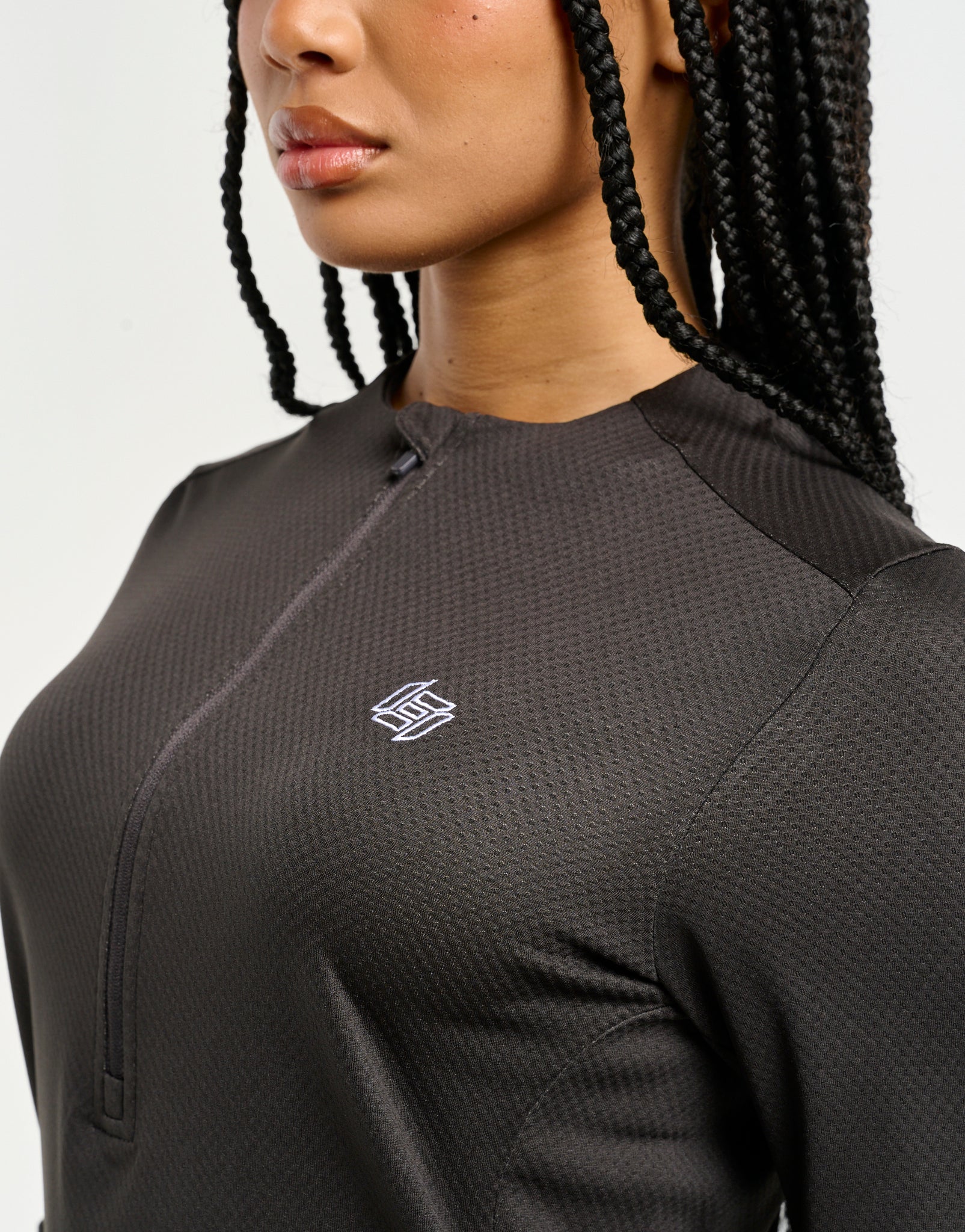 Velocity Quarter Zip Running Top - Black