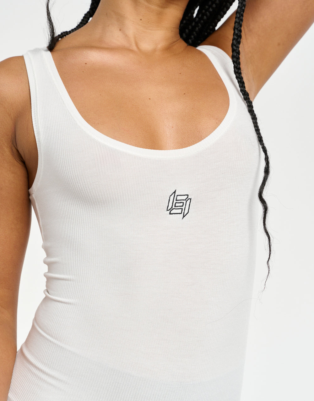 Ribbed Sculpt Tank - White