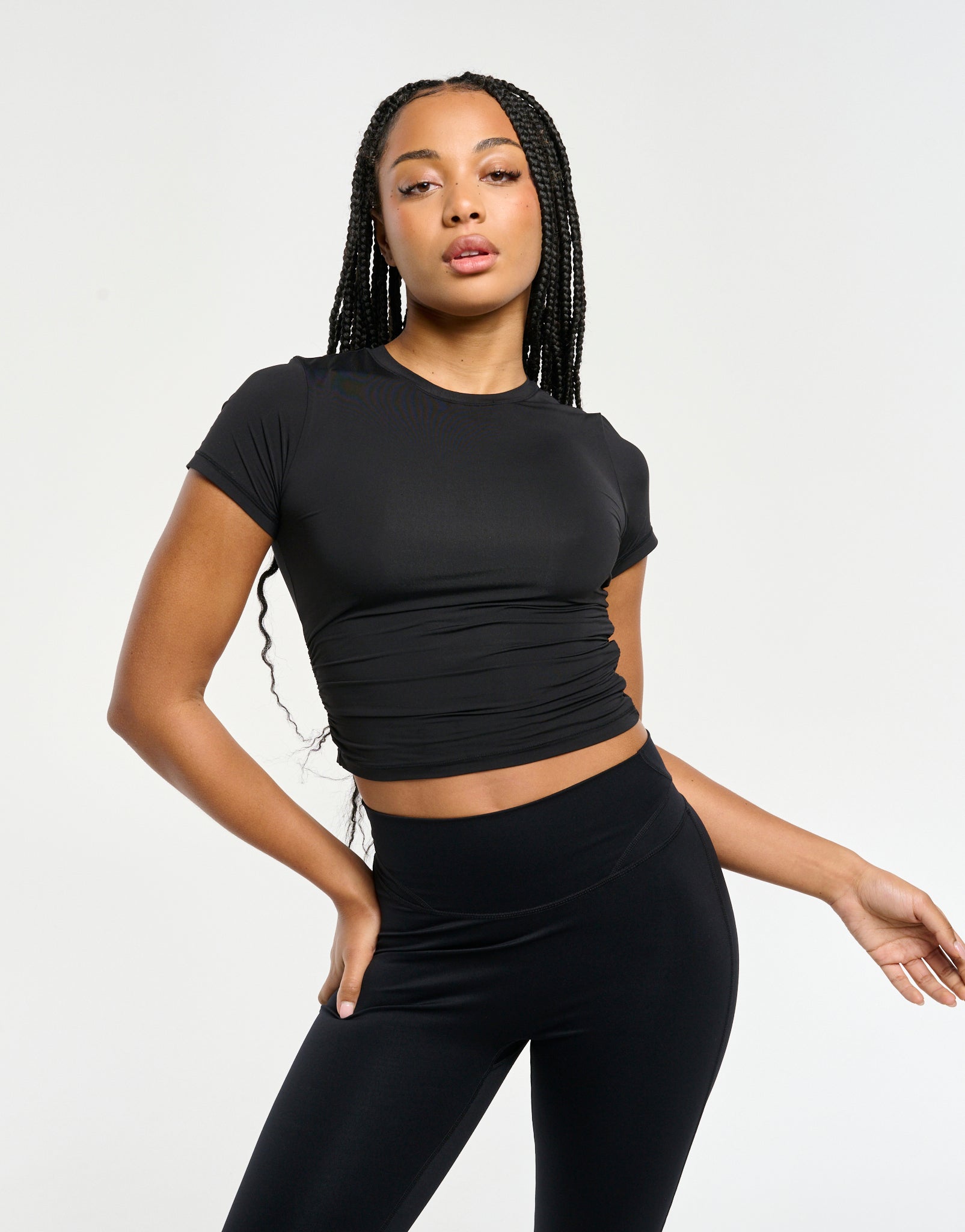 SmoothForm Ruched Sculpt Top - Black