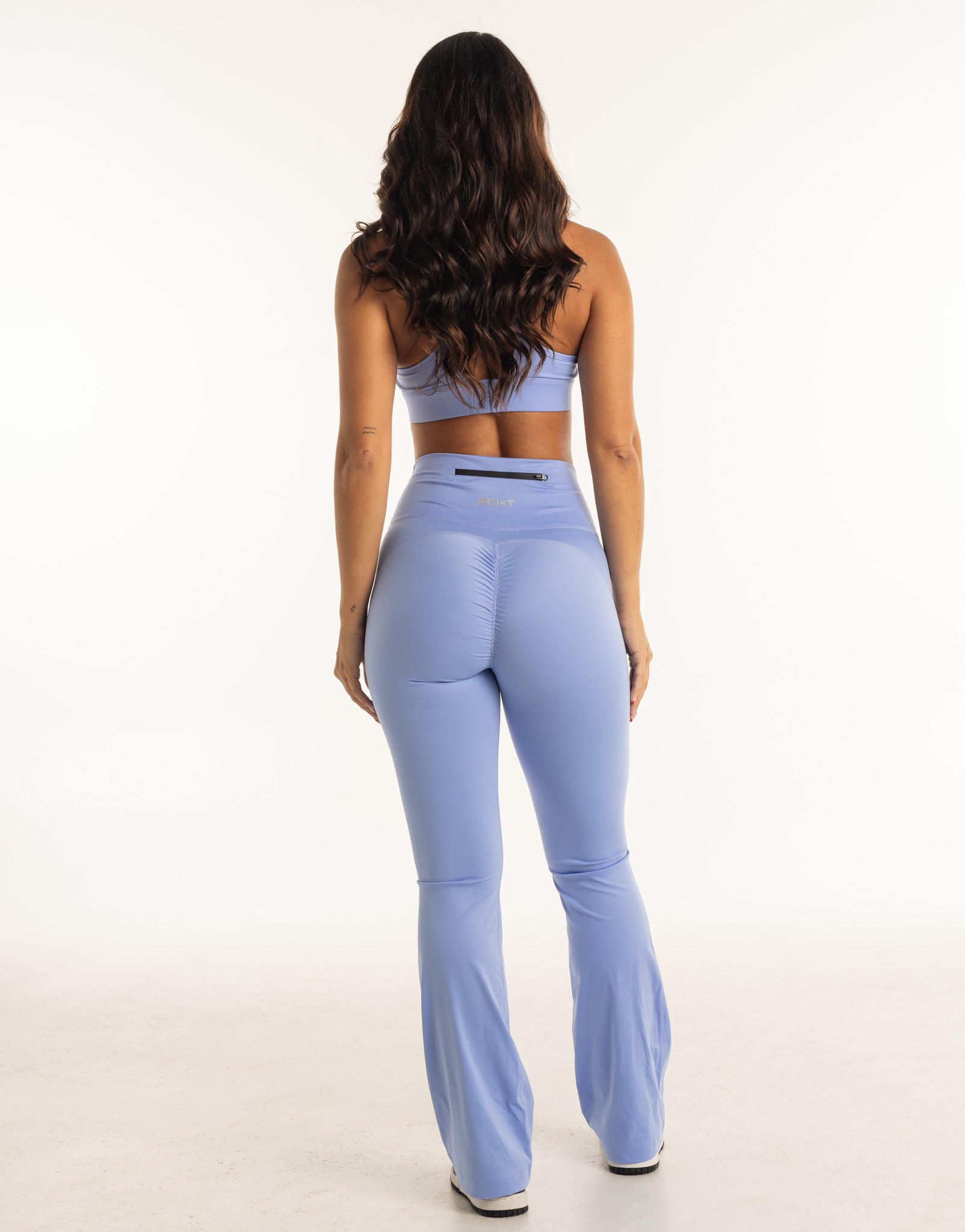 Flare Scrunch Leggings - Hydrangea Blue